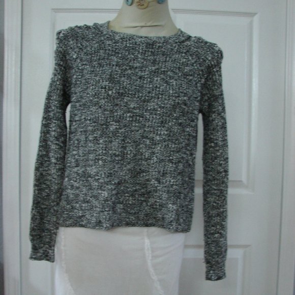 Black Ash Corset Sleeve Sweater Scoop Bottom - Picture 1 of 16